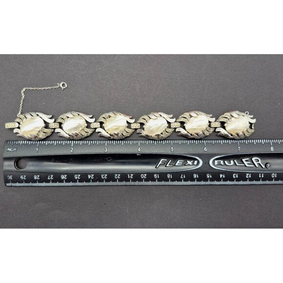 Rare 50's Crown Trifari Fantasia Series Bracelet MOP Silver Tone Alfred Philippe - Picture 12 of 12